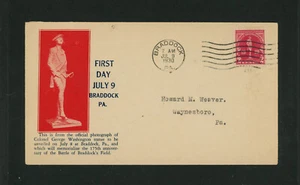 1930 FDC 688-1 Roessler Cachet VF Cover Battle of Braddock - Picture 1 of 2