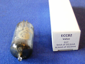 Valvo  ECC82 long plate, tested tube good, O Getter 45°, code K62/D7H