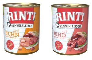 Hundefutter Rinti Kennerfleisch Nassfutter für Hund Mix mit Huhn & Rind 12x800g - Bild 1 von 4