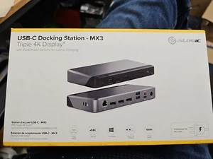 ALOGIC MX3 USB-C TripleDisplay DP Alt. Mode Docking Station With 100W Power ... - Picture 1 of 1