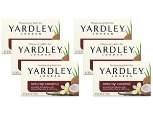 Yardley London Moisturizing Bath Bar Creamy Coconut 4oz. - Pack of 6 - Picture 1 of 4