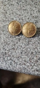 Vintage AVON Gold Tone Button Stud Earrings made into pin - Picture 1 of 2