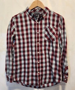 Tommy Hilfiger Button Down Hemd Jugend Jungen LG Langarm weinrot/blau kariert - Bild 1 von 6