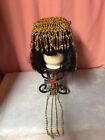 Halloween Cleopatra Black Wig With Egyptian Fashion Hair Piece And Belt Charm