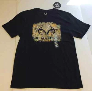 Camiseta gráfica negra manga corta Realtree para hombre talla L - Imagen 1 de 1