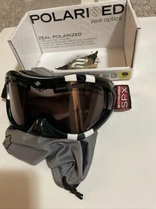 ZEAL SPX RAPTOR Polarized RARE Ski Goggles British Racing Green W/Stripes - Picture 1 of 6