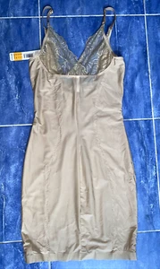 Donna Karan Intimates Slimming Shaping Slip Sheer Lace Nude Size S Shapeware Y2K - Picture 1 of 6