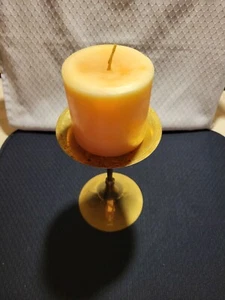 Solid Brass Vintage Pillar Candlestick - Candle Holder 8” Tall - Picture 1 of 8