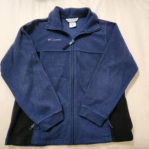 Boys Columbia Full Zip Jacket Size 14-16 Navy Blue Fleece L/S Pockets Youth - Picture 1 of 9