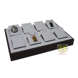 Leatherette Necklace Pendant Brooch Amule Jewelry Display Tray Holder 13.75x9.4" - Picture 1 of 8