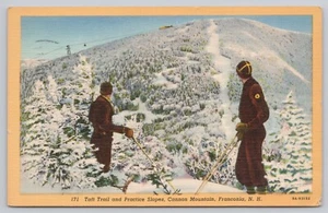 Taft Trail Practice Slope Cannon Mountain Franconia New Hampshire Linen Postcard - Picture 1 of 2