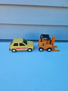 LOT OF 2 Buddy L CLIPPER Forklift & RARE VOLKSWAGEN RABBIT SEE PICS TRL7#42 - Picture 1 of 15
