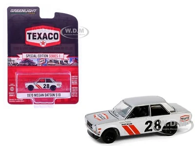 Nissan Datsun 510 #28 1970 "Texaco" plata y blanco 1/64 por Greenlight 41165 C Foto 1 de 4