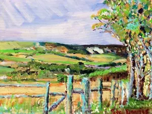 NEW PETE DAVIES ORIGINAL "The Old Packhorse Road" SUSSEX FARM OIL PAINTING - Picture 1 of 1