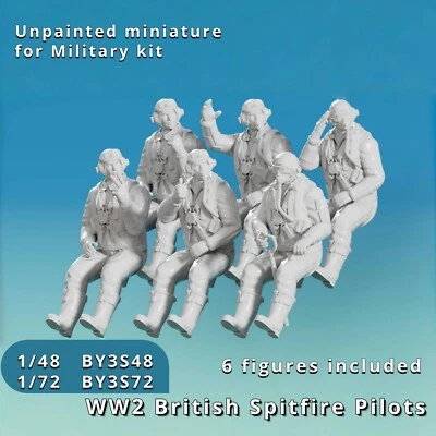 1/48 1/72 Scale Resin Model WW2 UK Spitfire pilot tabletop Unpainted Miniature - Image 1 of 4