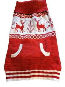 NEW Fair Isle Dog Sweater - Snowflake Christmas Reindeer Red Wondershop Size XL - Picture 1 of 3