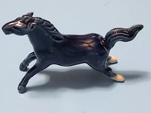 3" Vintage Mini Cobalt Dark Blue Porcelain Horse Figurine Equine Bone Chi Figure - Picture 1 of 8