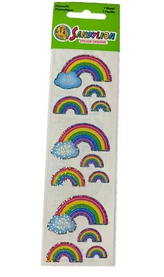 Sandylion Stickers Vintage 1990 / Y2K Prismatic Rainbows 1 Sheet Club Sealed - Image 1 of 3