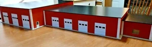 Custom 1/87 HO Scale 4 Bay garage/3 Bay Semi Truck Center/Office 1/8" MDF-RED - Picture 1 of 5