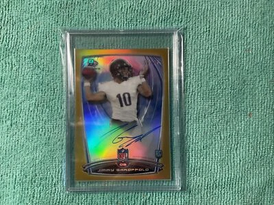 2014.BOWMAN CHROME JIMMY GAROPPOLO RC GOLD AUTOGRAPH REFRACTOR ROOKIE SP /75 - Image 1 of 4