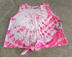 So Nikki Girls Pink/White Tie Dye Knotted Hem Tank Top (XL) NWT - Picture 1 of 7
