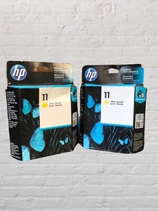 Genuine Factory Sealed HP 11 Yellow EXPIRED 2017 New 2 PACK - Picture 1 of 4