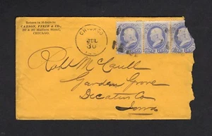 US #145 x3 Bank Notes 1c Franklin Chicago Jul 30 Cover- 3c Rate - Carson Pirie - Foto 1 di 2
