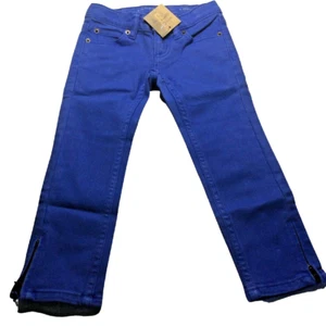 Lands' End Girl Pencil Pants Jeans Size 4 Ankle Zipper Adjustable Waist Blue NWT - Picture 1 of 10