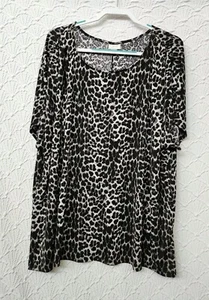 Womens Blouse Jaclyn Smith 3X Multicolor Animal Print Good Condition - Picture 1 of 6