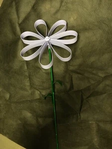 Purple recycled steel hand made poppy welded flower rock garden stake yard art - Picture 1 of 3
