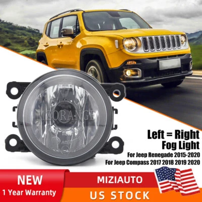 Front Fog Light Lamp Assembly For Jeep Renegade 2015-20 Compass 17-20 Left=Right - Image 1 of 4