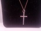 Vintage Sterling Silver Engraved Cross & Chain