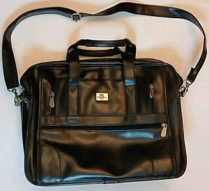 Sky Bound 16" schwarze Ledertasche Laptoptasche mit Reißverschlussfächern gebraucht - Bild 1 von 21