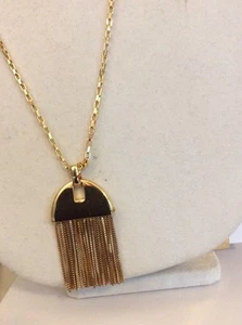 $58 Vince Camuto Long Pendant W/ Tassels Gold Necklace VC-30 - Picture 1 of 4