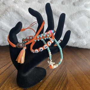 5 Piece Handmade Woven Beaded Bracelet With Charms For Women Girls - Picture 1 of 6