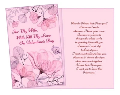 Tarjeta de felicitación feliz día de San Valentín a mi esposa amor romántico SW Foto 1 de 2