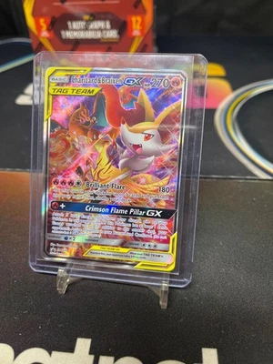 Charizard & Braixen GX SM230 tag team Sun & Moon Black Star Promo Card mint - Image 1 of 2