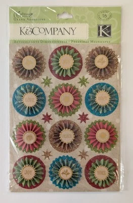 Medallones de alegría de Navidad grandes adherencias álbumes de recortes pegatinas de K&Company Foto 1 de 2