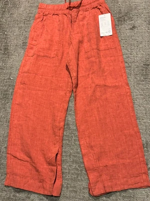 Athleta Retreat Linen Wide Leg Pants Size 2P In Rust (Y) - Image 1 of 4
