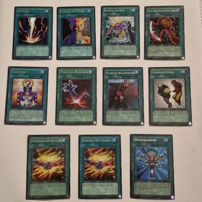 Yugioh Old School Ultra Rare Zauber Karten, Raigeki, Wiedergeburt, Schnappstahl - Bild 1 von 4