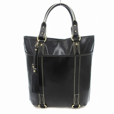Bolso de Hombro LANCEL Bolso de Mano Cuero Borla Dije Negro/JS Damas Foto 1 de 4