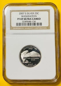2007-S WASHINGTON STATE SILVER PROOF QUARTER 25c COIN (NGC-Graded PF69) - Picture 1 of 2