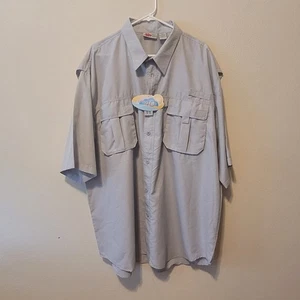 Camisa Field N' Forest Para Hombre 3xl Cuello de Pez Abotonada Gris Con Tapa Trasera - Imagen 1 de 5