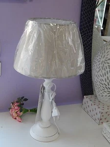 LAMPADA DA SOLOTTO CAMERA DA LETTO UFFICIO IN LEGNO BIANCA stile shabby H.45 - Foto 1 di 2