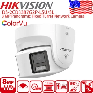 Hikvision DS-2CD3387G2P-LSU/SL 8MP Panoramic ColorVu Camera 4k Light Audio Alarm - Picture 1 of 6
