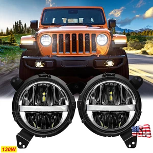 Faro LED halo 2018-2024 para Jeep Wrangler JL Sport Gladiator JT con giro DRL - Imagen 1 de 13