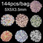 144pcs 25g 5X5X3.5mm Mix-color Square Ceramics Mosaic Tiles DIY Wall Art Crafts