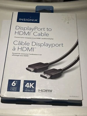 Insignia 1.8m (6 ft) Mini DisplayPort / Thunderbolt to 4K HDMI Cable NS-PD06512 - Image 1 of 2