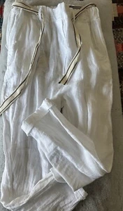 White Linen Capris - Picture 1 of 6
