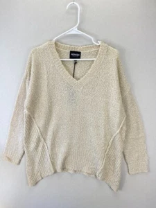 Heimish Knit Sweater Womens M Cream V-Neck Long Sleeve NWT - Picture 1 of 8